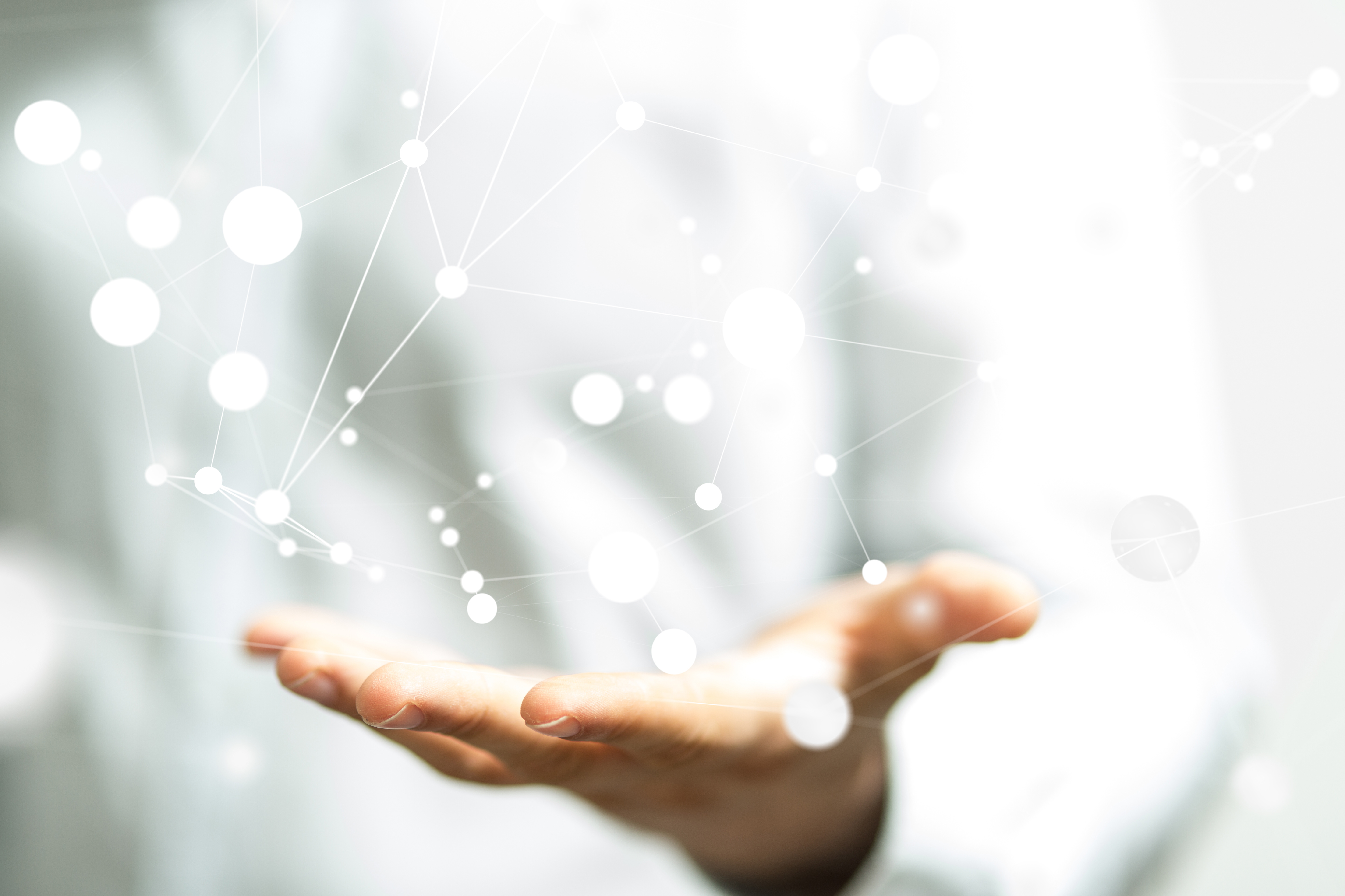 Hand met netwerk